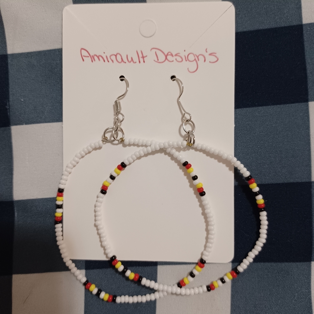Single Beaded hoop Earrings( buy 2 get 1 free )